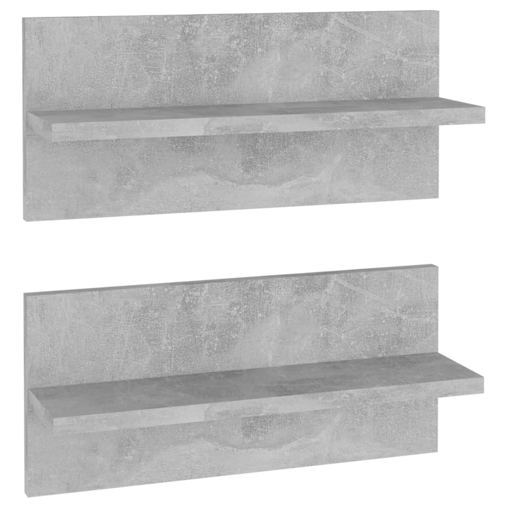 Wandregale 2 Stk. Betongrau 40x11,5x18 cm Holzwerkstoff