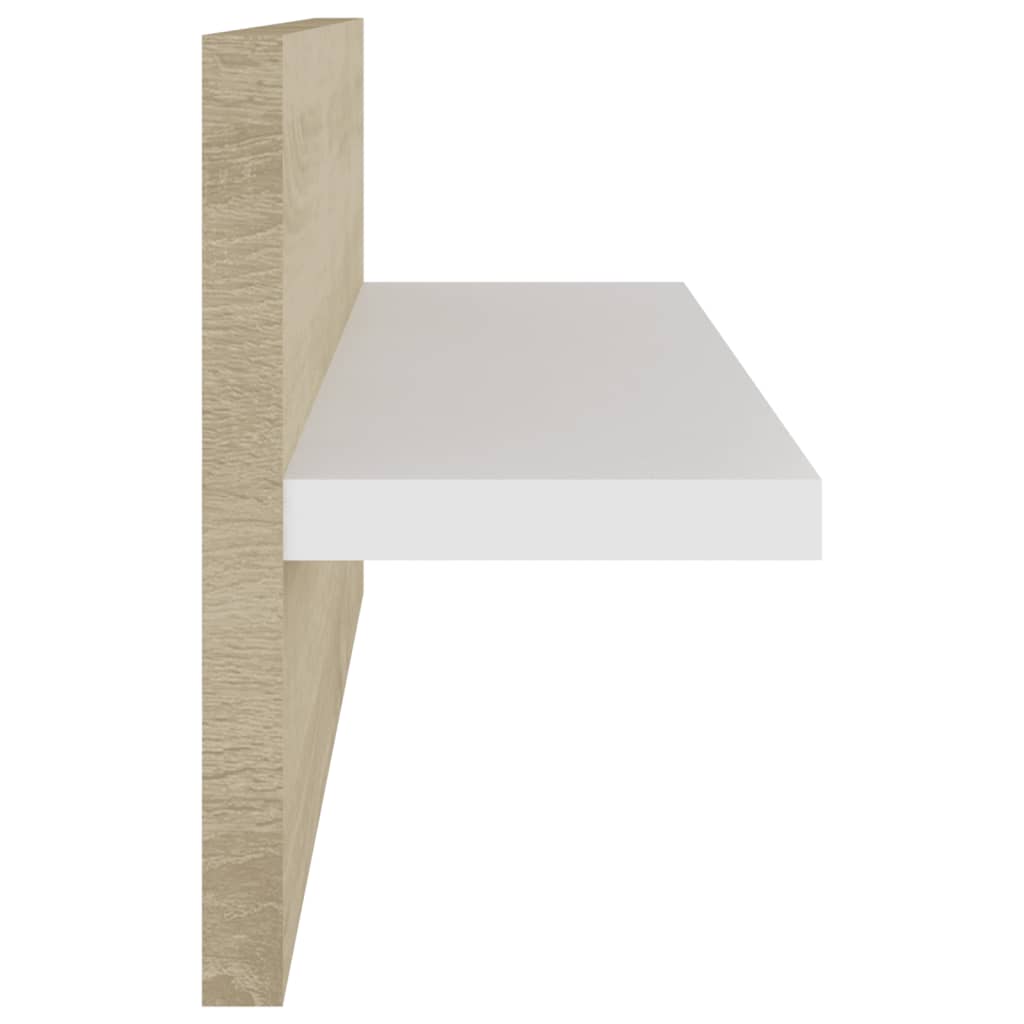 Wandregale 4 Stk. Weiß und Sonoma-Eiche 40x11,5x18 cm