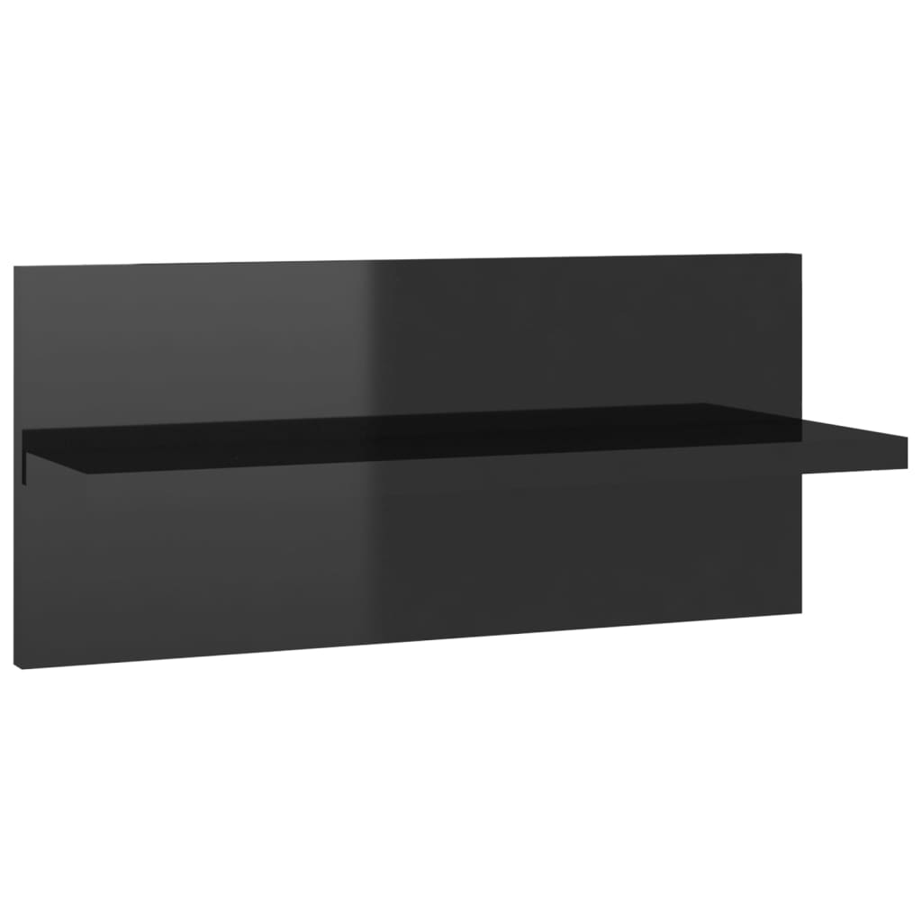 Wandregale 4 Stk. Hochglanz-Schwarz 40x11,5x18 cm
