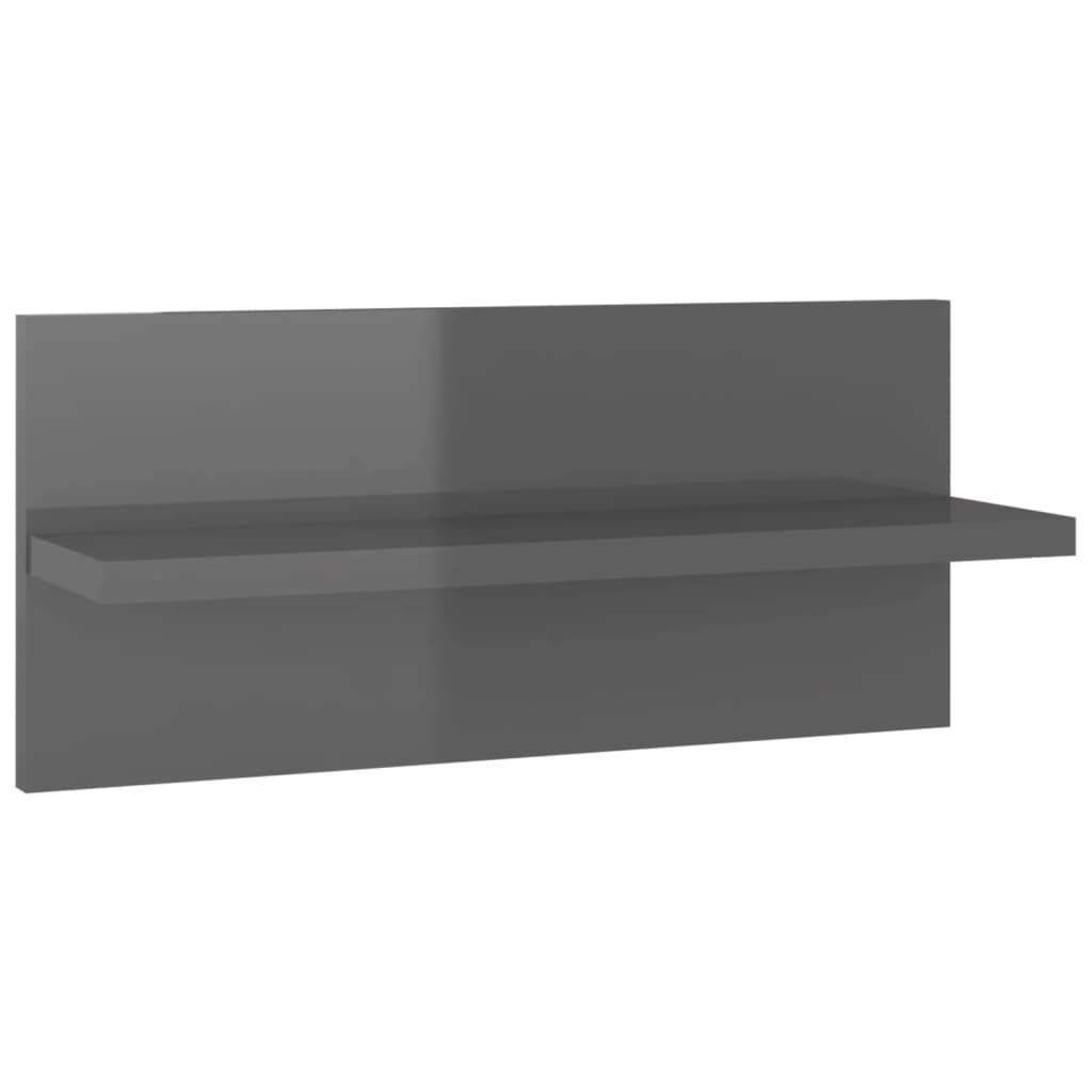 Wall shelves 4 pcs. High gloss gray 40x11.5x18 cm