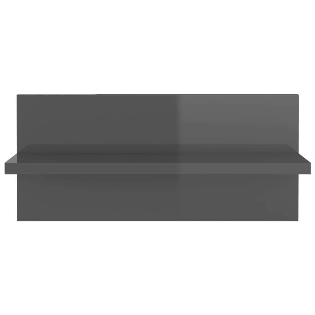 Wall shelves 4 pcs. High gloss gray 40x11.5x18 cm