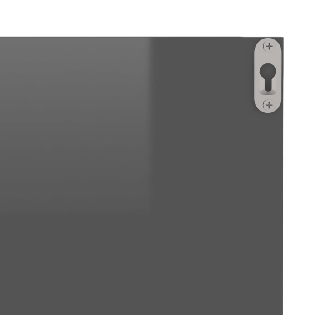 Wall shelves 4 pcs. High gloss gray 40x11.5x18 cm