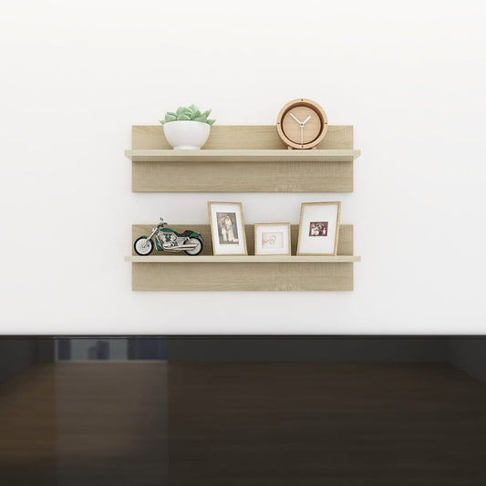 Wandregale 2 Stk. Sonoma-Eiche 60x11,5x18 cm Holzwerkstoff