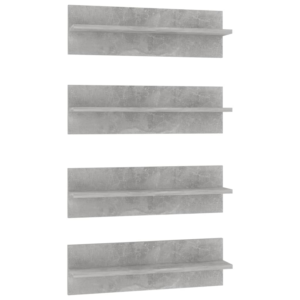 Wandregale 4 Stk. Betongrau 60x11,5x18 cm Holzwerkstoff