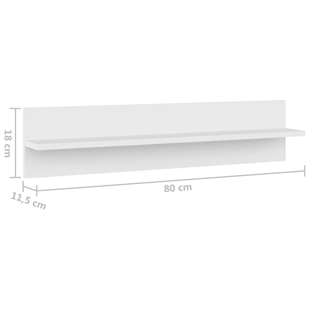 Wandregale 4 Stk. Weiß 80x11,5x18 cm Holzwerkstoff