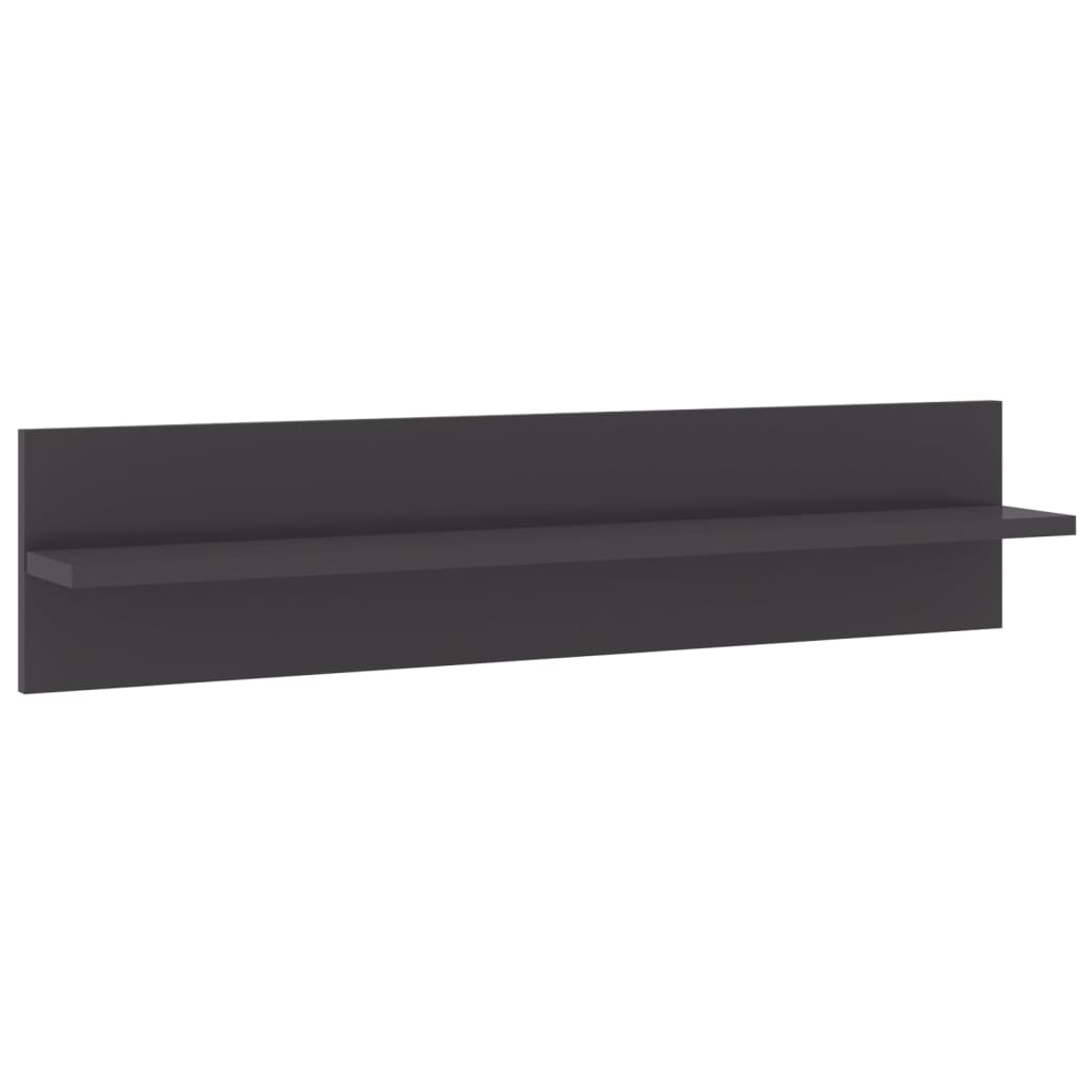 Wall shelves 4 pcs. High gloss grey 80x11.5x18 cm wood material