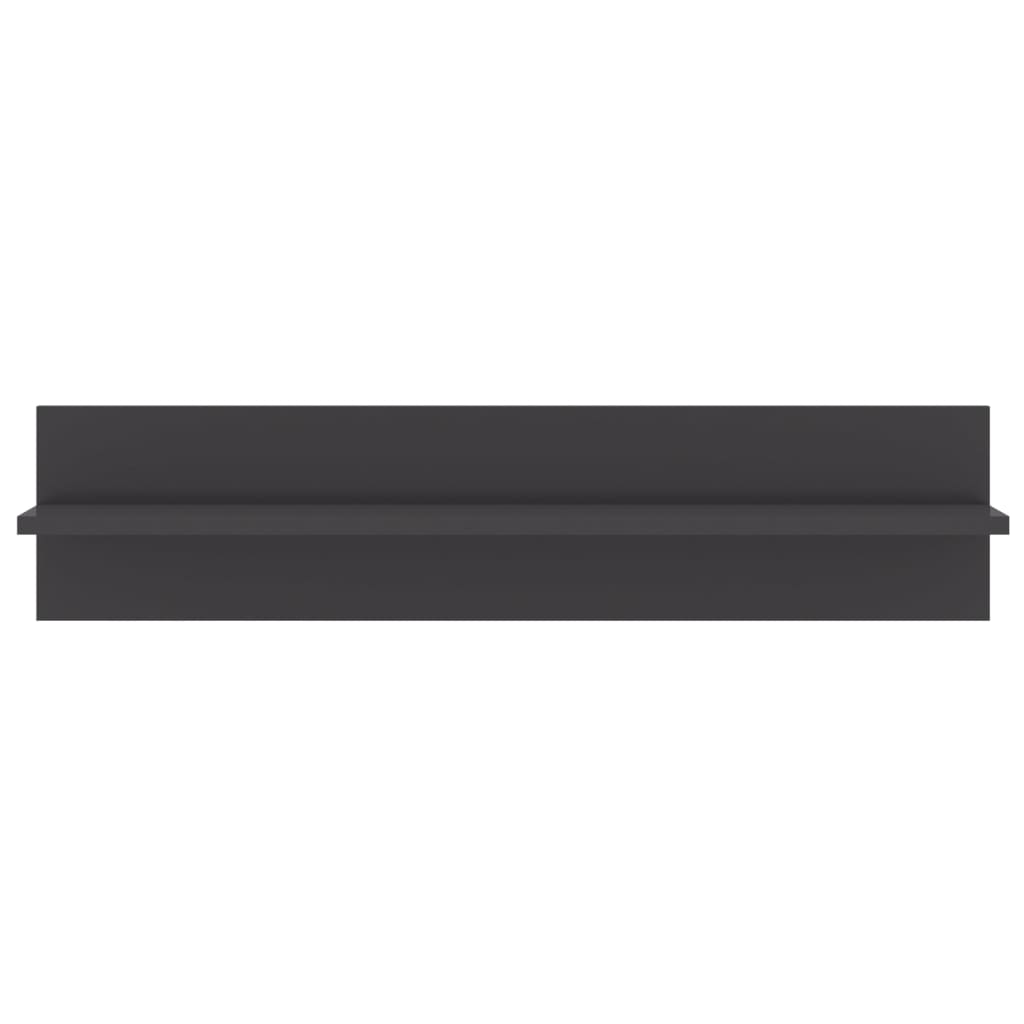 Wall shelves 4 pcs. High gloss grey 80x11.5x18 cm wood material