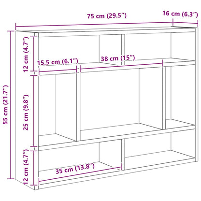 Wandregal Sonoma-Eiche 75x16x55 cm Holzwerkstoff