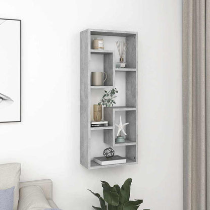 Wandregal Betongrau 36x16x90 cm Holzwerkstoff
