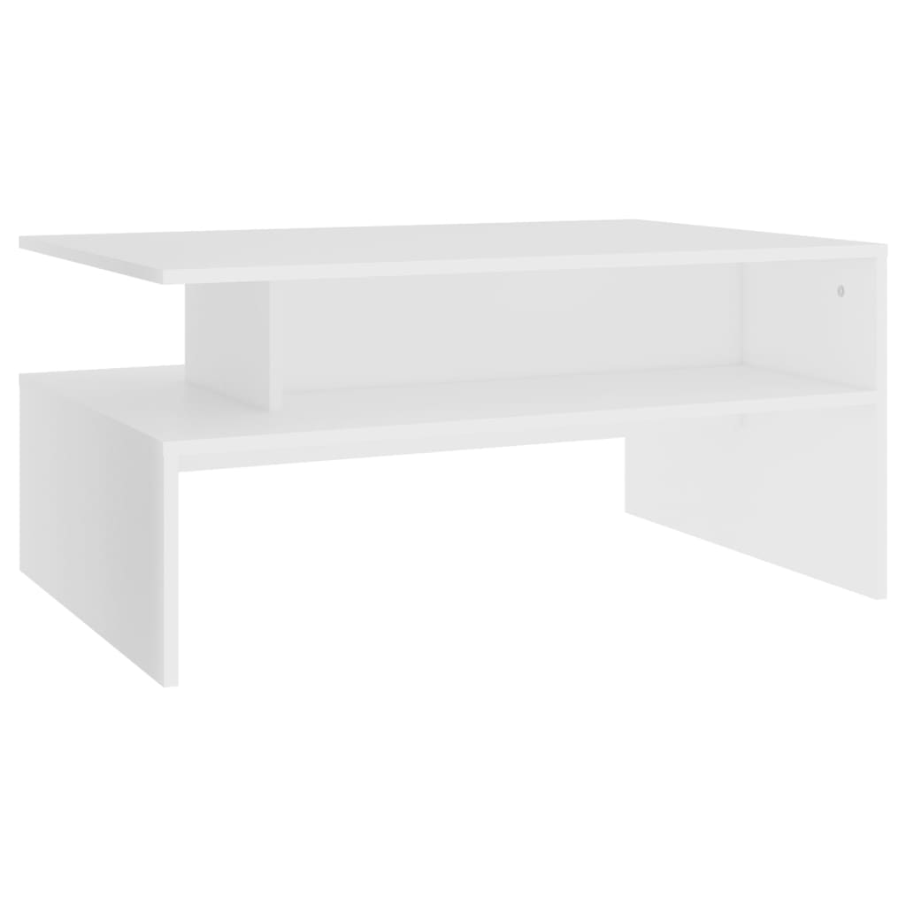 Table basse blanche 90x60x42,5 cm en bois