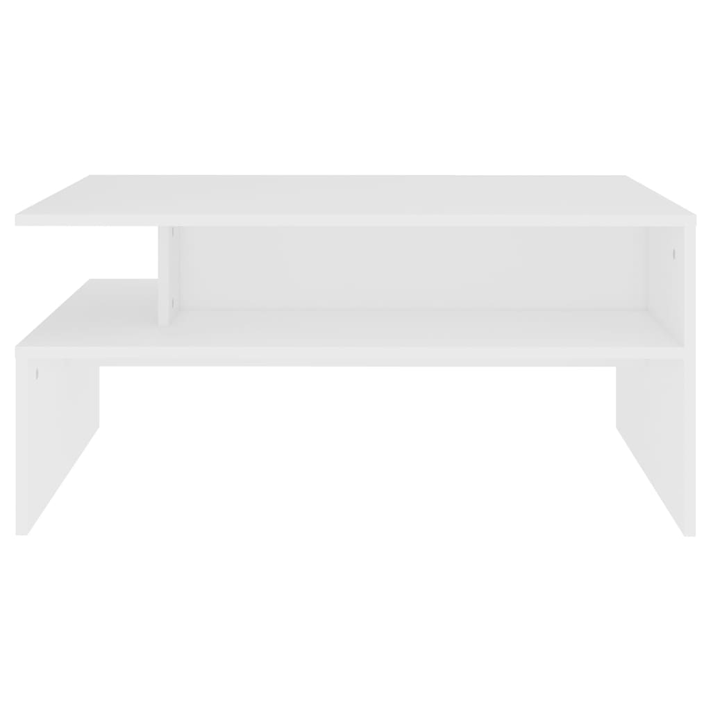 Table basse blanche 90x60x42,5 cm en bois