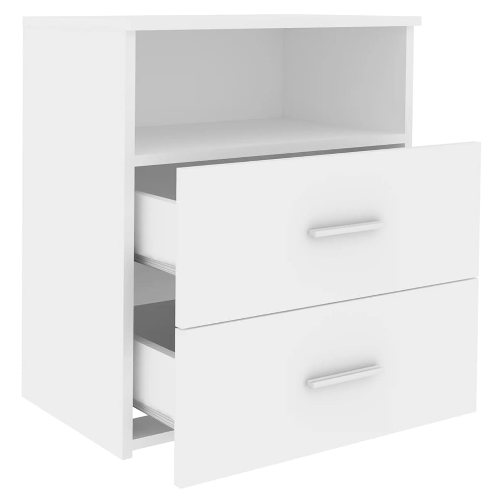 Tables de chevet 2 pièces Blanc 50x32x60 cm