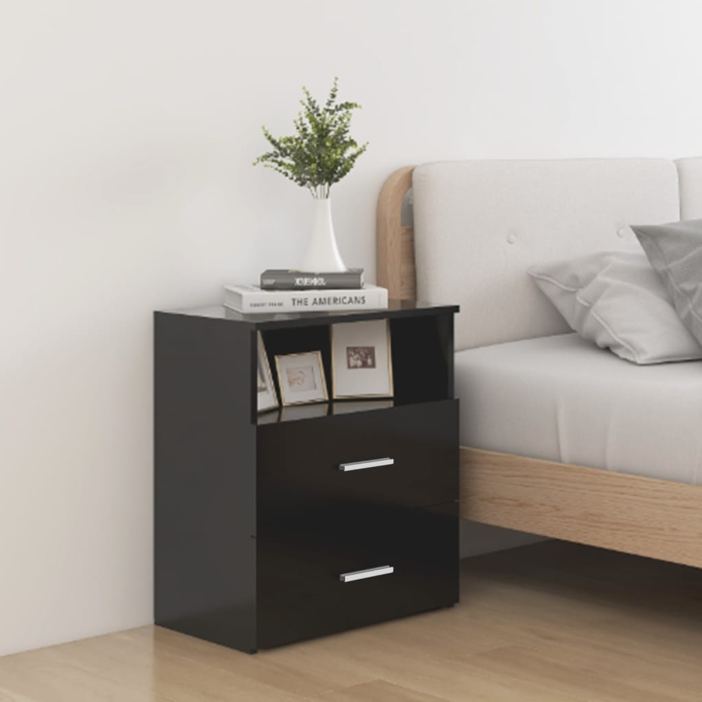 Bedside Table Black 50x32x60 cm
