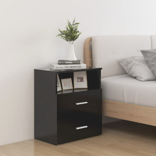 Bedside Table Black 50x32x60 cm