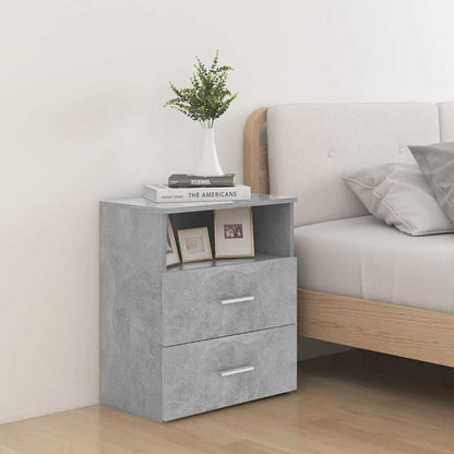 Nachttische 2 Stk. Betongrau 50x32x60cm