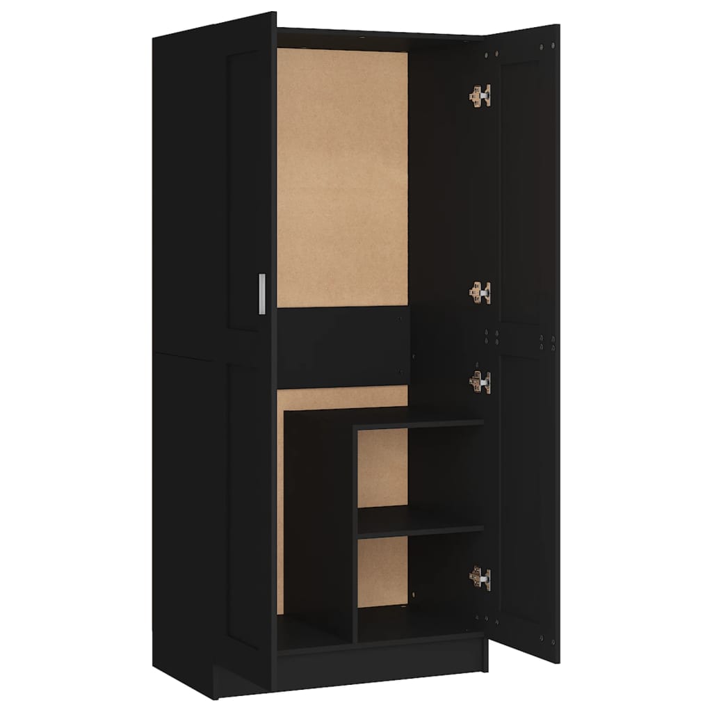 Kleiderschrank Schwarz 82,5x51,5x180 cm Holzwerkstoff