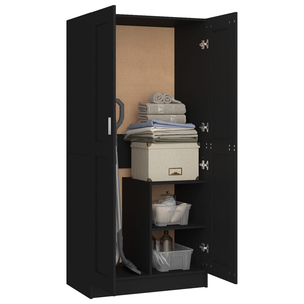 Kleiderschrank Schwarz 82,5x51,5x180 cm Holzwerkstoff