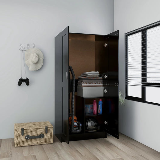 Kleiderschrank Schwarz 82,5x51,5x180 cm Holzwerkstoff