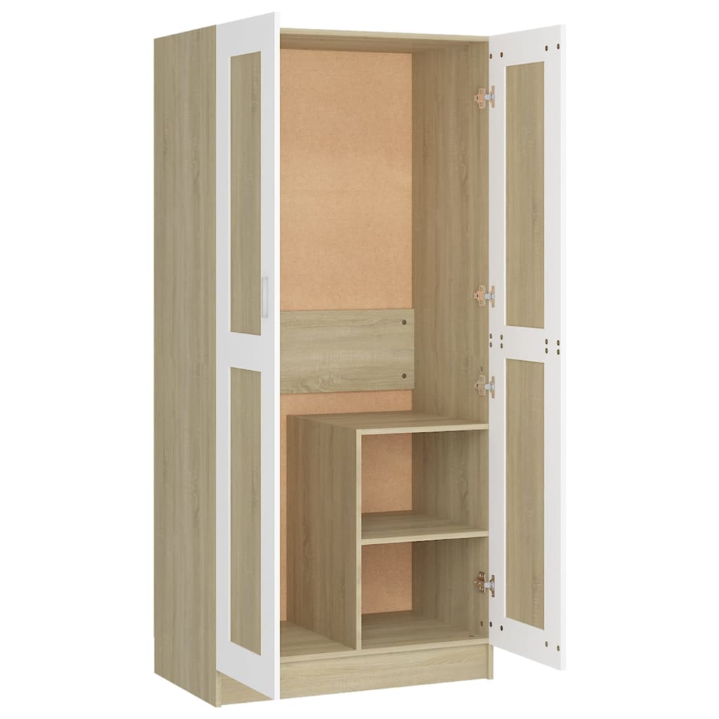 Kleiderschrank Weiß Sonoma-Eiche 82,5x51,5x180 cm Holzwerkstoff