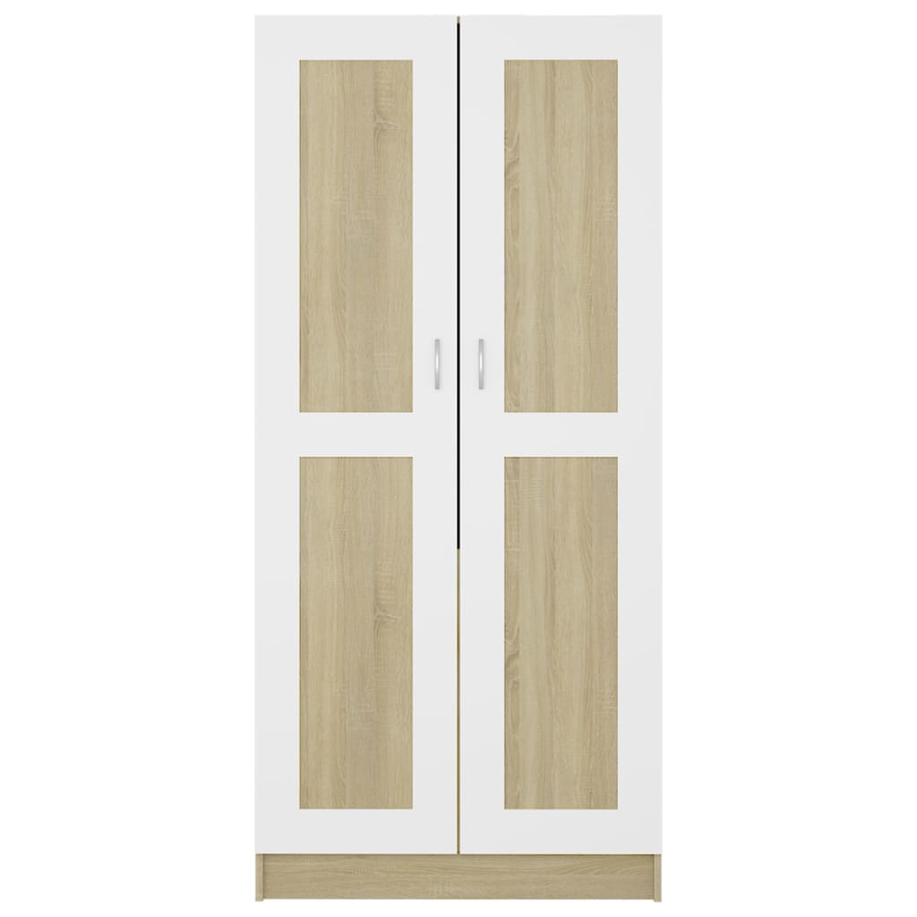 Kleiderschrank Weiß Sonoma-Eiche 82,5x51,5x180 cm Holzwerkstoff