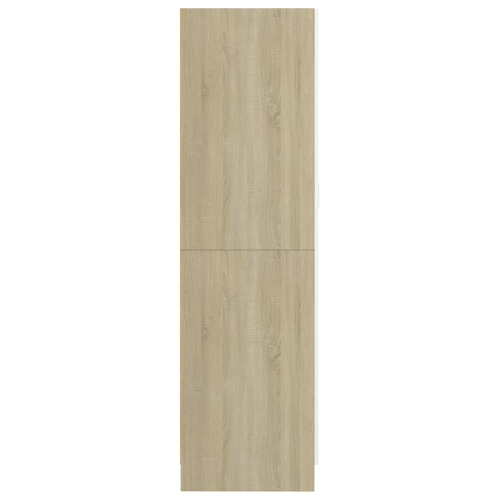 Kleiderschrank Weiß Sonoma-Eiche 82,5x51,5x180 cm Holzwerkstoff