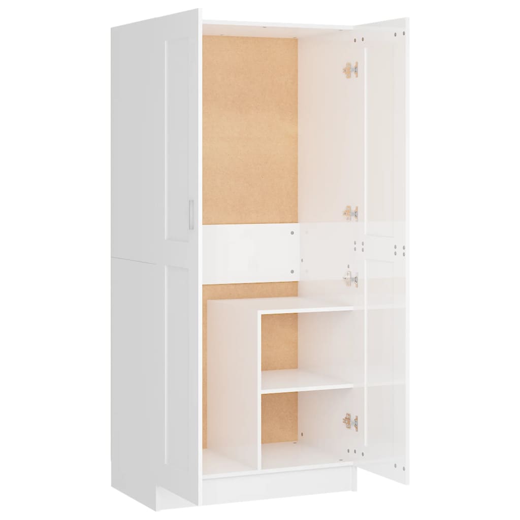 Kleiderschrank Hochglanz-Weiß 82,5x51,5x180 cm Holzwerkstoff