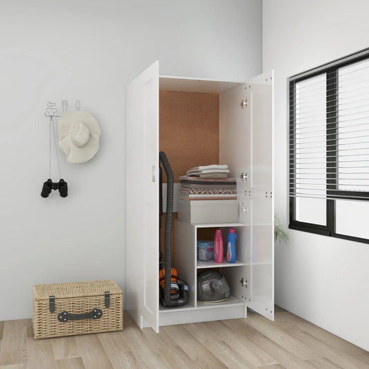Kleiderschrank Hochglanz-Weiß 82,5x51,5x180 cm Holzwerkstoff