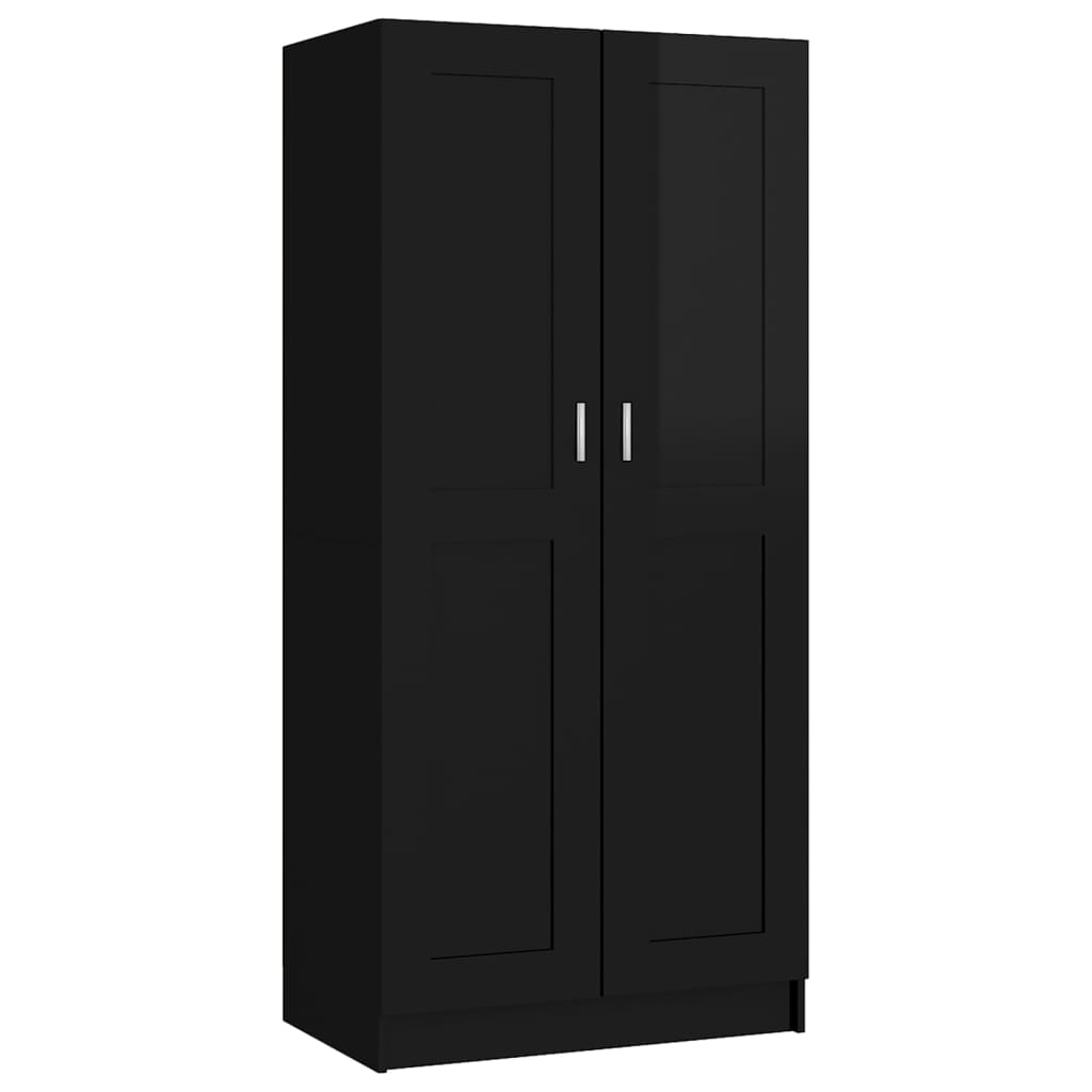 Kleiderschrank Hochglanz-Schwarz 82,5x51,5x180 cm Holzwerkstoff