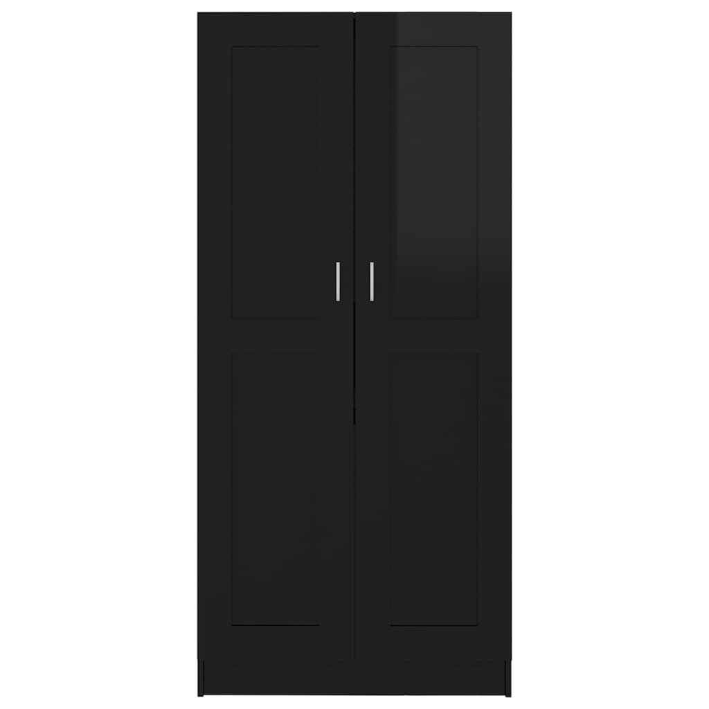 Kleiderschrank Hochglanz-Schwarz 82,5x51,5x180 cm Holzwerkstoff