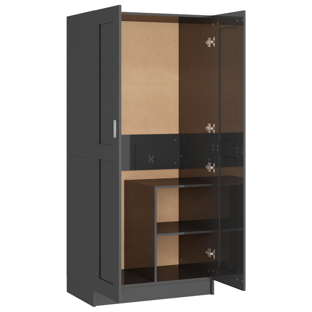 Kleiderschrank Hochglanz-Grau 82,5x51,5x180 cm Holzwerkstoff