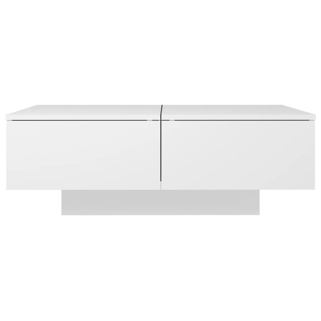 Table basse blanche 90x60x31 cm en bois