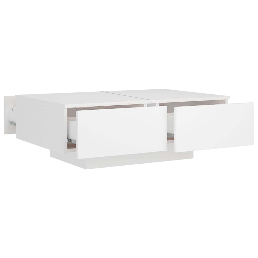 Table basse blanche 90x60x31 cm en bois