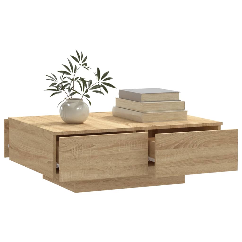 Table basse chêne Sonoma 90x60x31 cm en bois