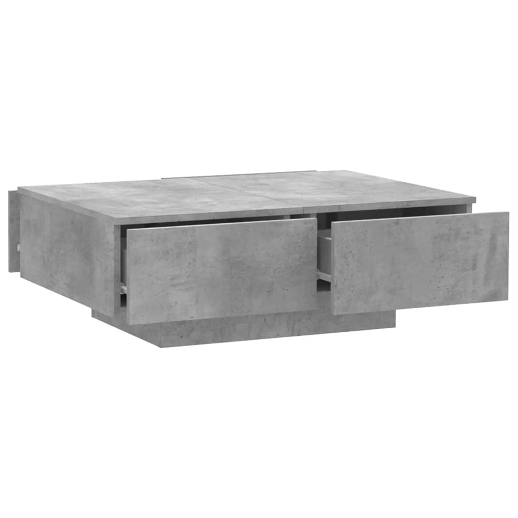 Table basse gris béton 90x60x31 cm en bois