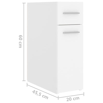 Apothekerschrank Weiß 20x45,5x60 cm Holzwerkstoff