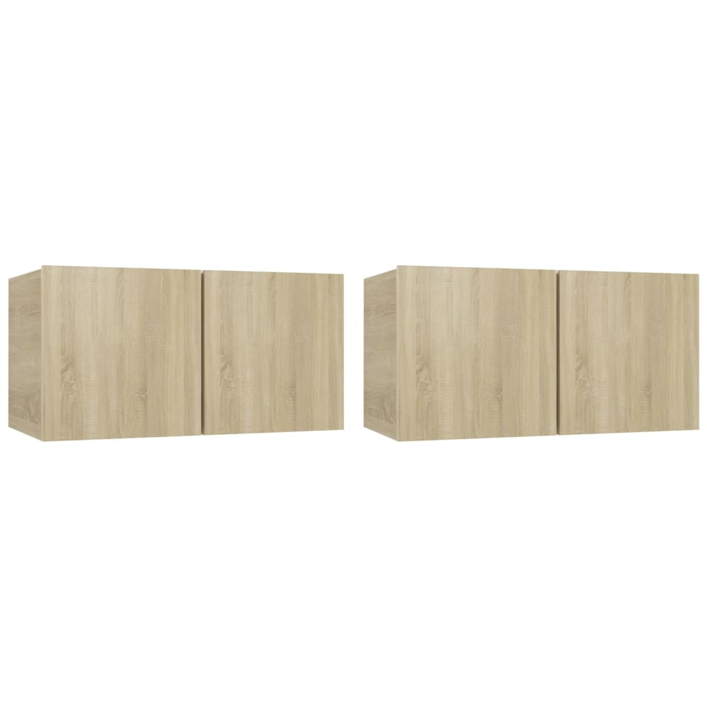 Meubles muraux TV 2 pcs. Chêne Sonoma 60x30x30 cm