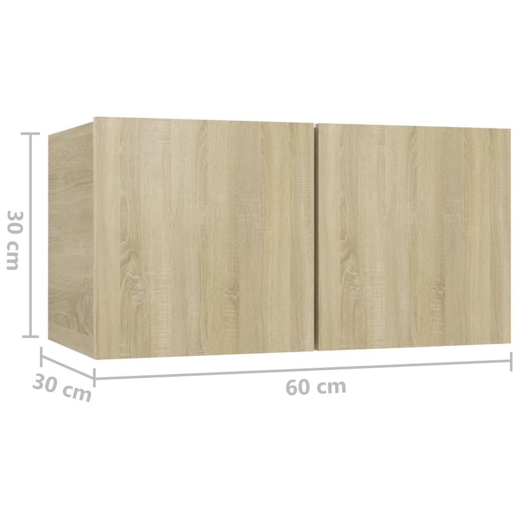 Meubles muraux TV 2 pcs. Chêne Sonoma 60x30x30 cm