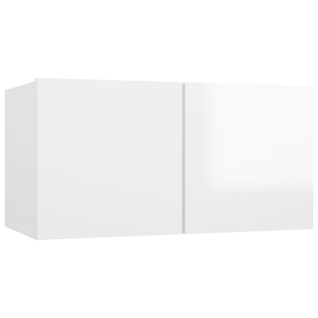 Meuble TV mural blanc brillant 60x30x30 cm