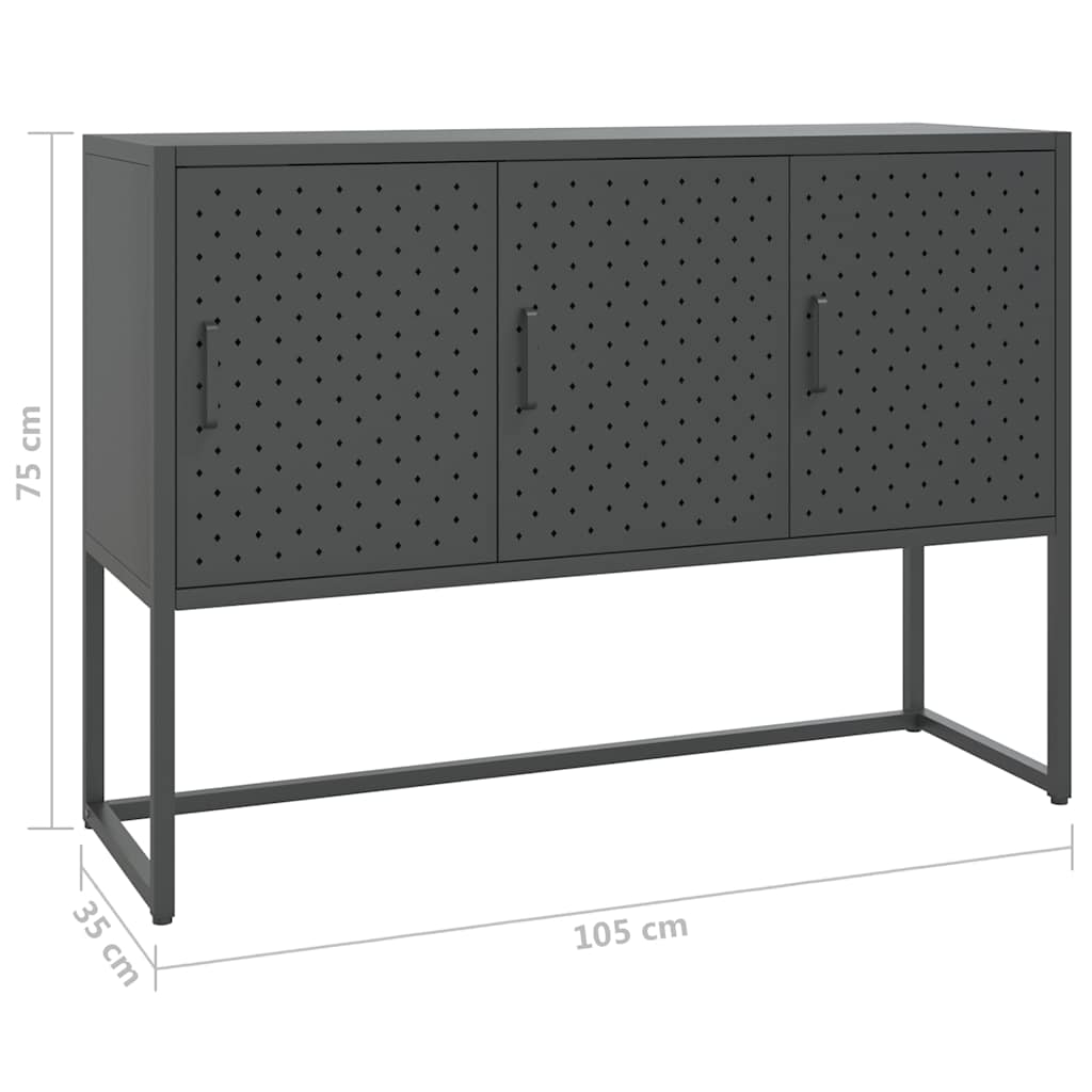 Sideboard Anthrazit 105x35x75 cm Stahl
