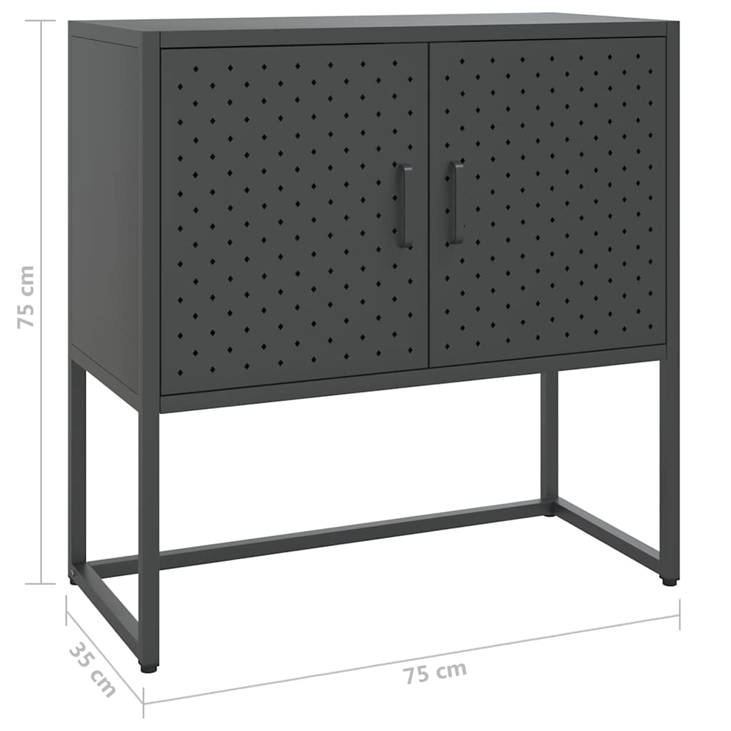 Sideboard Anthrazit 75x35x75 cm Stahl