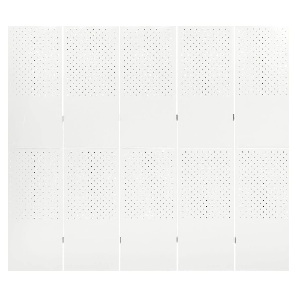 5-tlg. Raumteiler Weiß 200x180 cm Stahl