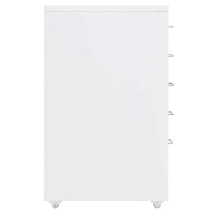 Aktenschrank mit Rollen Weiß 28x41x69 cm Metall
