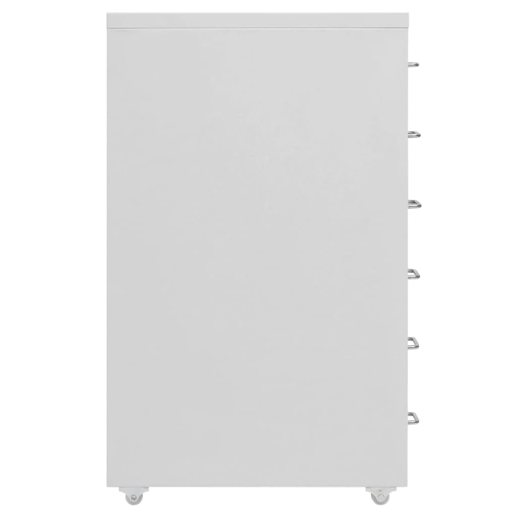 Aktenschrank mit Rollen Grau 28x41x69 cm Metall