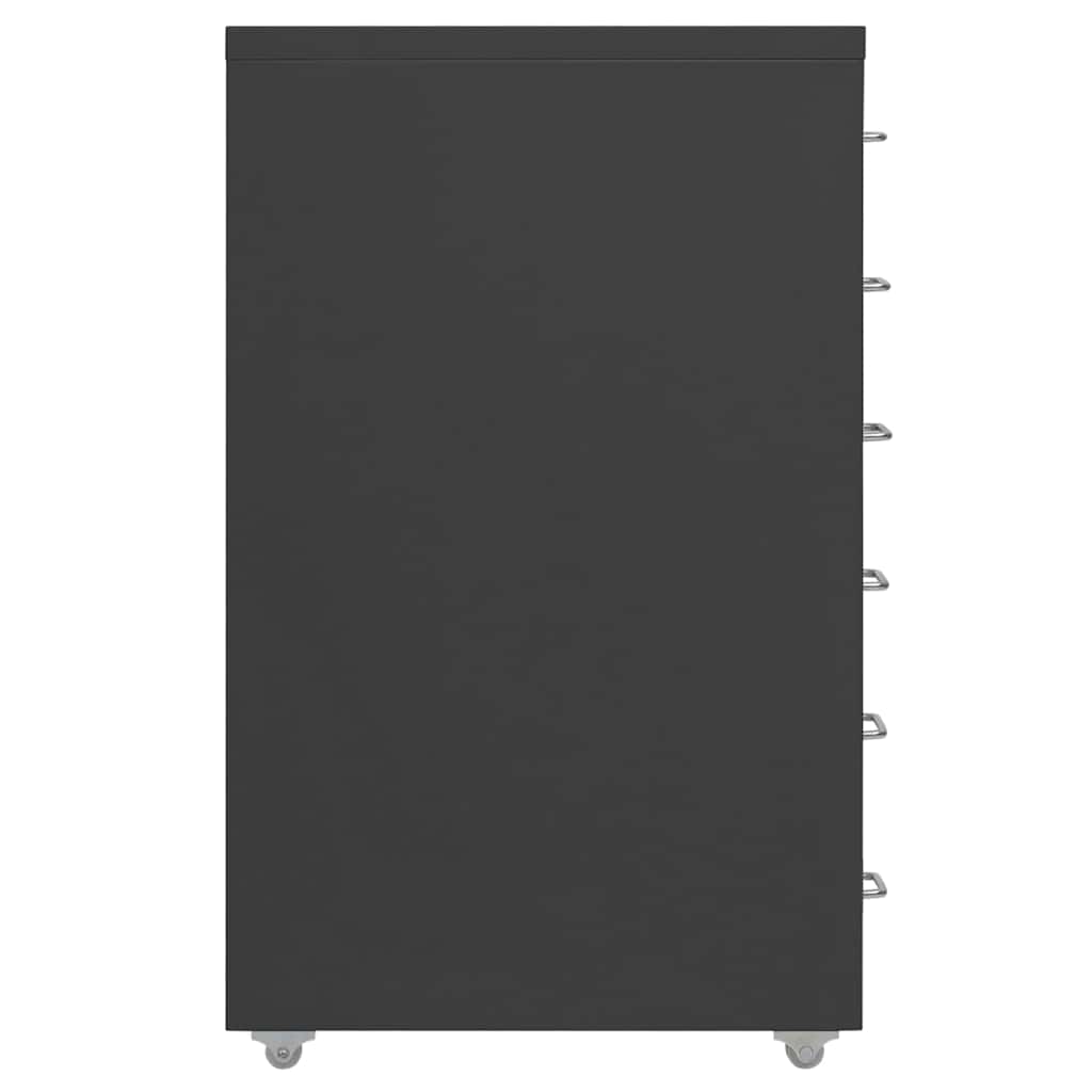 Aktenschrank mit Rollen Anthrazit 28x41x69 cm Metall