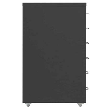 Aktenschrank mit Rollen Anthrazit 28x41x69 cm Metall