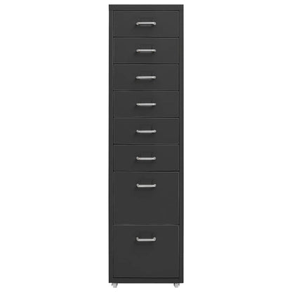 Aktenschrank mit Rollen Anthrazit 28x41x109 cm Metall