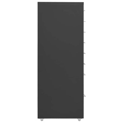 Aktenschrank mit Rollen Anthrazit 28x41x109 cm Metall