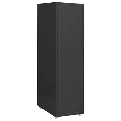 Aktenschrank mit Rollen Anthrazit 28x41x109 cm Metall