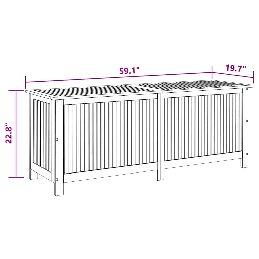 Garten-Aufbewahrungsbox 150x50x58 cm Massivholz Akazie