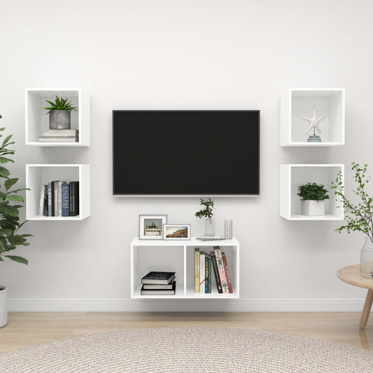5-tlg. TV-Schrank-Set Weiß Holzwerkstoff